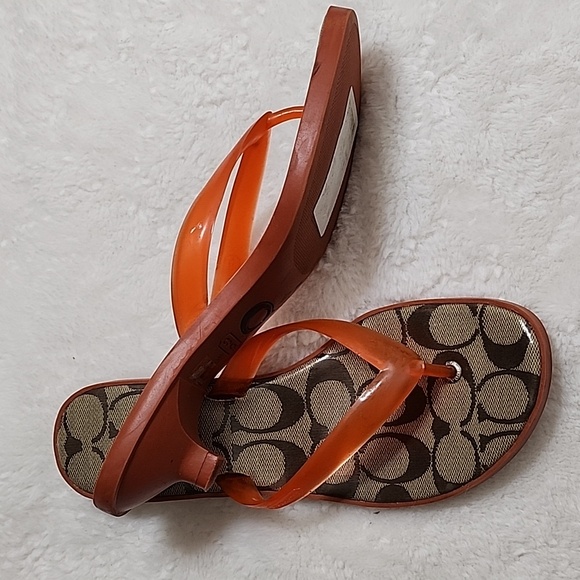 Coach Y2K Carin Orange Rubber/Jelly Kitten Heel Thong Size 6 - Picture 16 of 16